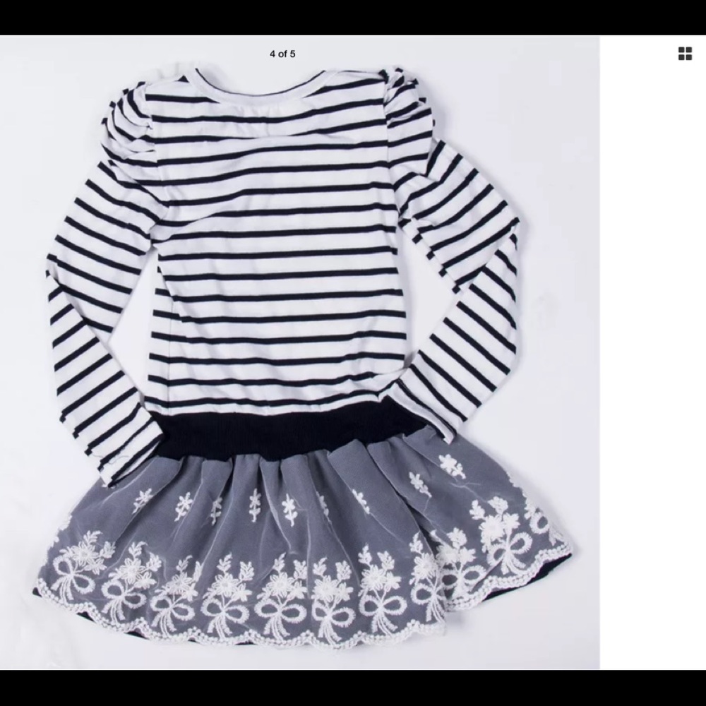 New Children’s blue white striped dress - Picture 4 of 5